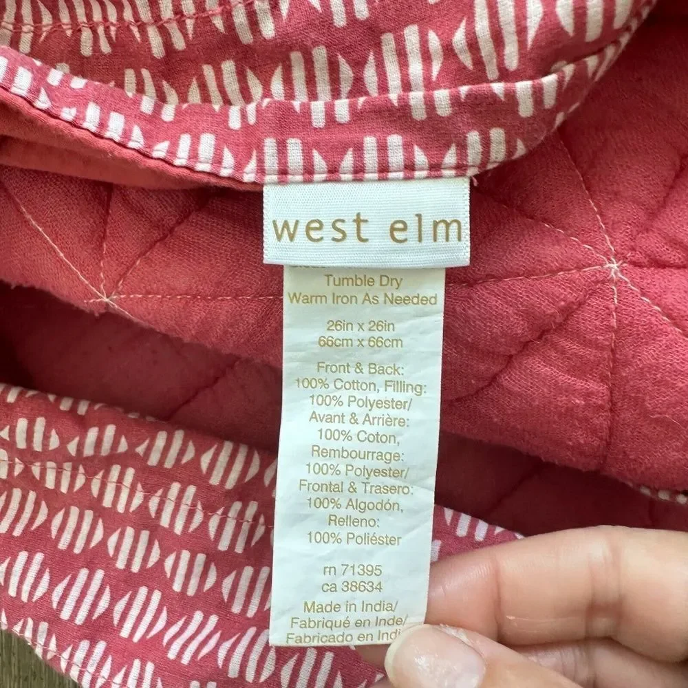 West Elm Pillow Sham Square 26x26